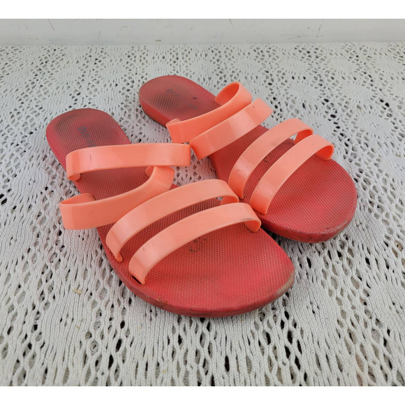 Old Navy Orange Coral Slip On Summer Sandals US Women's Size 8 - Picture 1 of 6